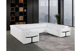 1126 DivanItalia White 8-Piece Sectional with 4 Power Recliners and Power Headrests (No Consoles)Model:  1126-WHITE-8PC-4PWR-U-NC-SECTIONAL-GROUP